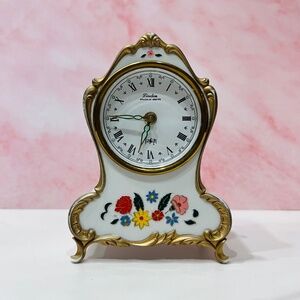 Vintage Linden Black Forest Musical Windup Alarm Clock Antique Victorian Style